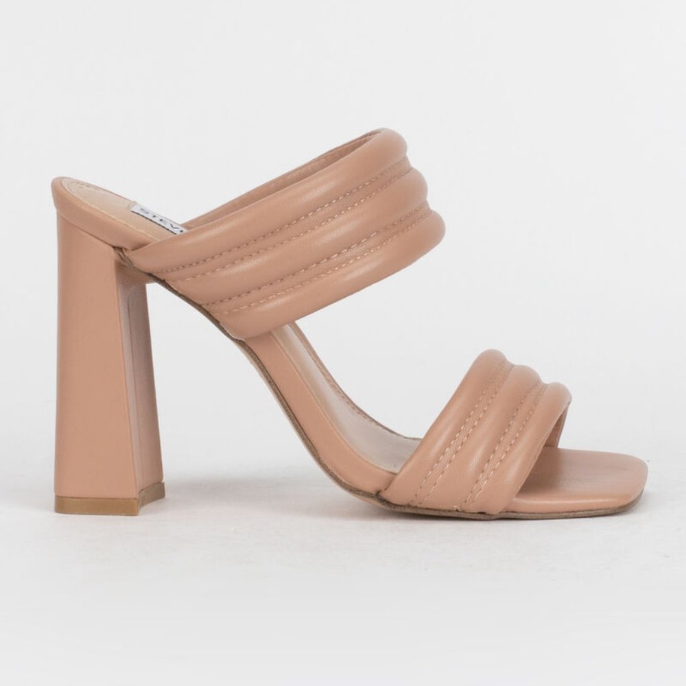 Steve Madden Tahani Nude Block Heels 6.5
